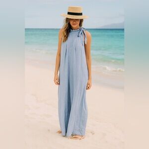 Bognar and Piccolini Bognar Blue Linen Jumpsuit Sz. S NWT